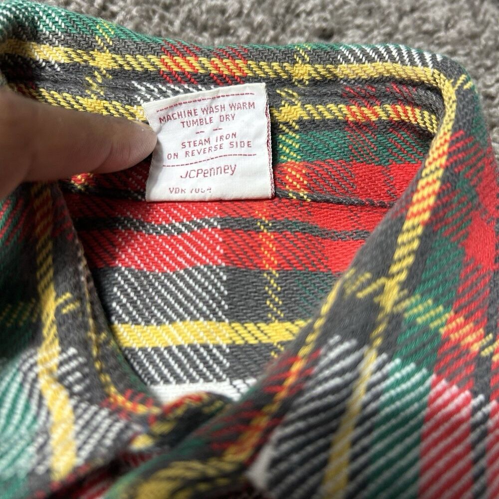 VTG 70s Cotton Flannel BIG MAC Men’s M Red Green Plaid Long Sleeve Work Pocket - Picture 6 of 7